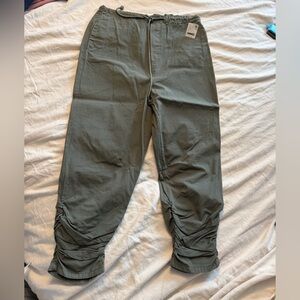 Free People Sage Green Ruched Joggers